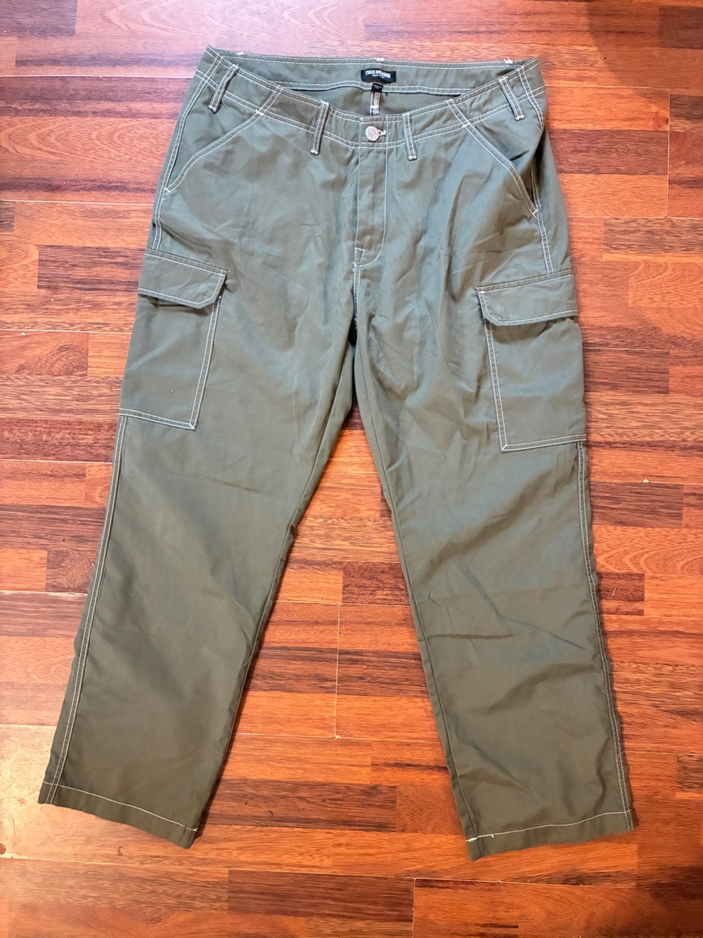 True Religion Olive Cargo Pants with Utility Pockets